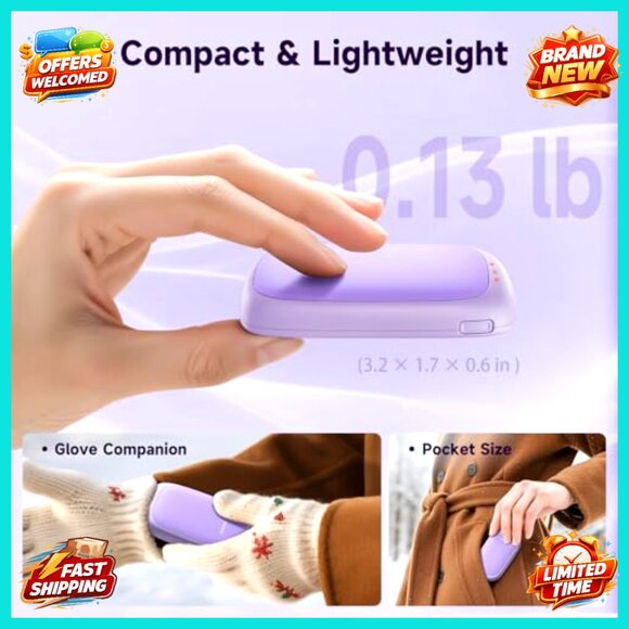 Rechargeable Hand Warmers, 2 Pack Magnetic Heaters, Portable Outdoor Gear - Picture 5 of 6